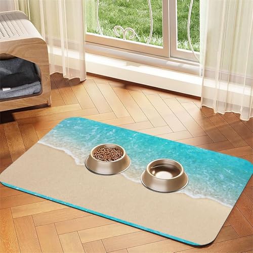 Ozean Hawaii Strand,wasserdichte Futtermatte für Haustiere, Tischsets für Katzen und Hunde für Futter und Wasser, Futtermatten aus PU-Leder,40x60cm Ozean Hawaii Strand,wasserdichte Futtermatte für Haustiere, Tischsets für Katzen und Hunde für Futter und Wasser, Futtermatten aus PU-Leder,40x60cm von Zouey