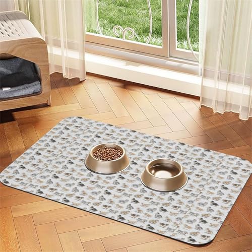 Pinkelnde Schwarze Möpse,wasserdichte Futtermatte für Haustiere, Tischsets für Katzen und Hunde für Futter und Wasser, Futtermatten aus PU-Leder,40x60cm Pinkelnde Schwarze Möpse,wasserdichte Futtermatte für Haustiere, Tischsets für Katzen und Hunde für Futter und Wasser, Futtermatten aus PU-Leder,40x60cm von Zouey