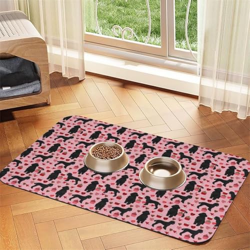 Rosa Pudel Hund Druck,wasserdichte Futtermatte für Haustiere, Tischsets für Katzen und Hunde für Futter und Wasser, Futtermatten aus PU-Leder,40x60cm Rosa Pudel Hund Druck,wasserdichte Futtermatte für Haustiere, Tischsets für Katzen und Hunde für Futter und Wasser, Futtermatten aus PU-Leder,40x60cm von Zouey