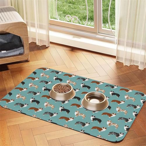 Rote und Blaue Flamme,wasserdichte Futtermatte für Haustiere, Tischsets für Katzen und Hunde für Futter und Wasser, Futtermatten aus PU-Leder,40x60cm Rote und Blaue Flamme,wasserdichte Futtermatte für Haustiere, Tischsets für Katzen und Hunde für Futter und Wasser, Futtermatten aus PU-Leder,40x60cm von Zouey