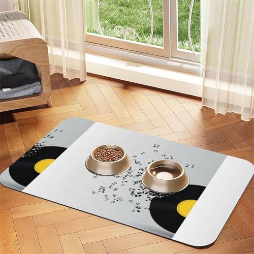 Schwarze Blume,wasserdichte Futtermatte für Haustiere, Tischsets für Katzen und Hunde für Futter und Wasser, Futtermatten aus PU-Leder,40x60cm Schwarze Blume,wasserdichte Futtermatte für Haustiere, Tischsets für Katzen und Hunde für Futter und Wasser, Futtermatten aus PU-Leder,40x60cm von Zouey