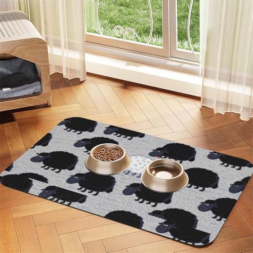 Shabby Chic Vintage Rose Tulpe,wasserdichte Futtermatte für Haustiere, Tischsets für Katzen und Hunde für Futter und Wasser, Futtermatten aus PU-Leder,40x60cm von Zouey