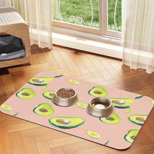 Viele Avocado-Bilder drucken,wasserdichte Futtermatte für Haustiere, Tischsets für Katzen und Hunde für Futter und Wasser, Futtermatten aus PU-Leder,40x60cm von Zouey