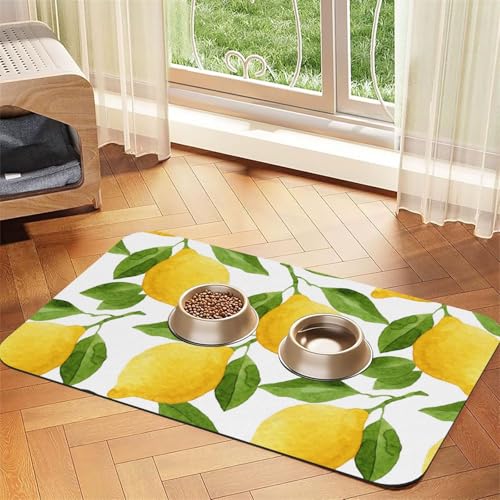 Zitrone,wasserdichte Futtermatte für Haustiere, Tischsets für Katzen und Hunde für Futter und Wasser, Futtermatten aus PU-Leder,40x60cm Zitrone,wasserdichte Futtermatte für Haustiere, Tischsets für Katzen und Hunde für Futter und Wasser, Futtermatten aus PU-Leder,40x60cm von Zouey