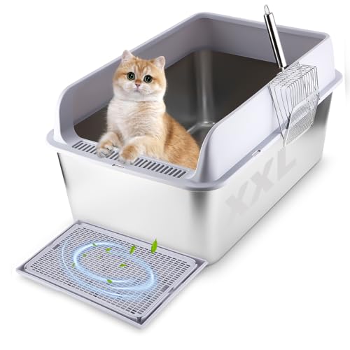 Katzenklo Edelstahl XXLKatzenklo Edelstahl,Katzentoilette mit Schaufel und Matte, Extra Large Cat Litter Tray mit auslaufsicher, geruchlos und leicht zu reinigen, mit Abmessungen: 60 x 40 x 31 cm Katzenklo Edelstahl XXLKatzenklo Edelstahl,Katzentoilette mit Schaufel und Matte, Extra Large Cat Litter Tray mit auslaufsicher, geruchlos und leicht zu reinigen, mit Abmessungen: 60 x 40 x 31 cm von Zounin