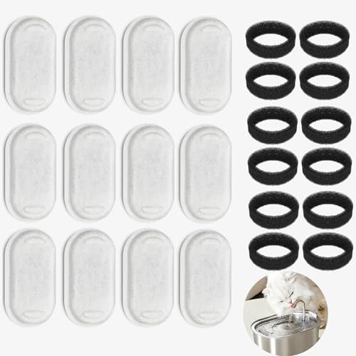 Filterbrunnen für Katzen, Katzenbrunnen, 12 Kohlefilter und 12 Schaumschwämme, für 3,2 l Edelstahlbrunnen Filterbrunnen für Katzen, Katzenbrunnen, 12 Kohlefilter und 12 Schaumschwämme, für 3,2 l Edelstahlbrunnen von Zouwel
