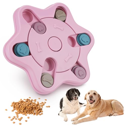 Zoyiancy Interaktives Hunde-Puzzle-Spielzeug, Haustier-Puzzle-langsamer Feeder, IQ-Stimulations-Leckerli für Training, mentaler langsamer Feeder für Welpen, Katzen, Spielzeug, Geschenke (Rosa) von Zoyiancy