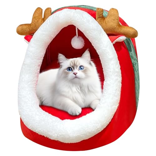 Cat Beds for Indoor Cats | Cozy Christmas Cat Cave Bed with Removable Cushion | Anti-Slip Semi-Enclosed Cat Couch for Dogs and Cats Cat Beds for Indoor Cats | Cozy Christmas Cat Cave Bed with Removable Cushion | Anti-Slip Semi-Enclosed Cat Couch for Dogs and Cats von Zqkimzi
