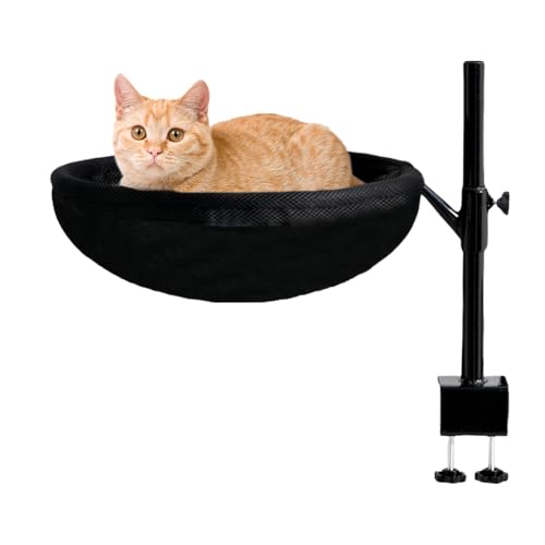 Cat Desk Bed, Desk Mounted Kitties Hammock Nest, 360 Degree Rotating Pet Resting Seat, Removable Washable Cover Kittens and Small Cats, Modern Design for Home Work, 40x40x39cm Cat Desk Bed, Desk Mounted Kitties Hammock Nest, 360 Degree Rotating Pet Resting Seat, Removable Washable Cover Kittens and Small Cats, Modern Design for Home Work, 40x40x39cm von Zqkimzi