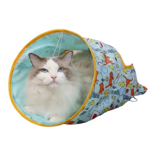 Cat Play Tunnel, Foldable Tunnel Bag, Interactive Creative Design with Portable and Lightweight, Pet Toy for Home Exploration, Keeping Cats Entertained, 11.81x19.69x18.5 inches Cat Play Tunnel, Foldable Tunnel Bag, Interactive Creative Design with Portable and Lightweight, Pet Toy for Home Exploration, Keeping Cats Entertained, 11.81x19.69x18.5 inches von Zqkimzi