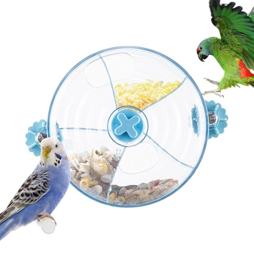 Futterrad, rotierendes Speisentraining Spielzeug, interaktive Feeder -Vögel, anregende Reichtumradkakados, Lovebirds, Sittiche, ideal für mentale Stimulation, Unterhaltung in Innenräumen von Zqkimzi