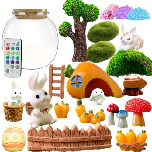 Glass Bottle with Toys Inside, Landscape Bottle Toy Container Decor, Exquisite Educational Craft Ecosystem Display for Kids Room, Study, Nursery, Thanksgiving, 14x14x14cm von Zqkimzi