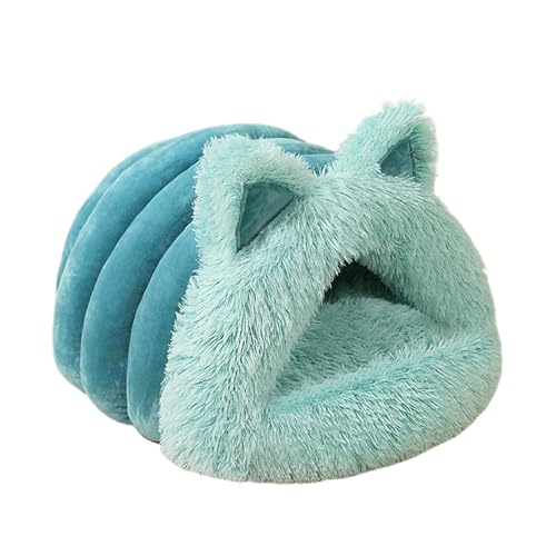 Katzenbett Höhle Niedliche Plüsch Katzenhöhle Warm Katzenbett Haus Katzenohren Katzenbett Indoor Katzenhaus Komfort Katzenversteck Kleines Hundebett Katzenversteck für Winter Winter Katzenbett von Zqkimzi