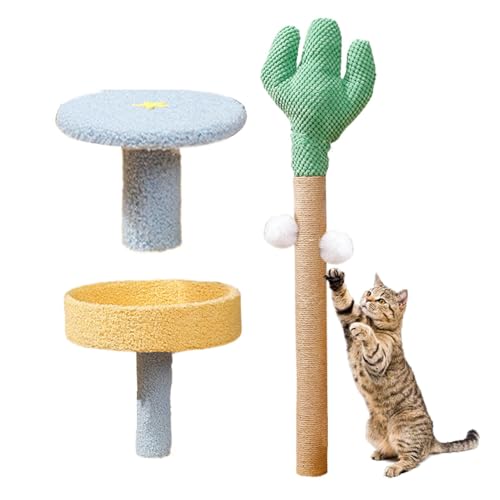 Katzenkratzer Kletterkaktusbaum, Katzenkratzbaum, Katzenkletterbaum, Kaktusförmiger Katzenkratzer, Katzenbaum mit Kratzbäumen, Katzenkletterkaktus, Interaktiver Katzenkratzer von Zqkimzi
