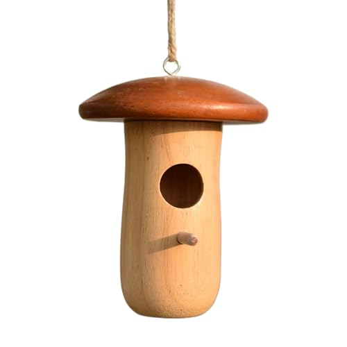 Kolibri-Häuser, hängbares Vogelhaus, Holz-Pilz-Hüttenschutz, Tier-Gartenhütte, ideal für Outdoor, Hof, Baumbalkon, Terrasse, Innenhof, Nesting 13 x 10 x 10 cm Kolibri-Häuser, hängbares Vogelhaus, Holz-Pilz-Hüttenschutz, Tier-Gartenhütte, ideal für Outdoor, Hof, Baumbalkon, Terrasse, Innenhof, Nesting 13 x 10 x 10 cm von Zqkimzi