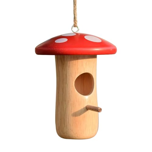 Kolibri-Häuser, hängbares Vogelhaus, Holz-Pilz-Hüttenschutz, Tier-Gartenhütte, ideal für Outdoor, Hof, Baumbalkon, Terrasse, Innenhof, Nesting 13 x 10 x 10 cm Kolibri-Häuser, hängbares Vogelhaus, Holz-Pilz-Hüttenschutz, Tier-Gartenhütte, ideal für Outdoor, Hof, Baumbalkon, Terrasse, Innenhof, Nesting 13 x 10 x 10 cm von Zqkimzi