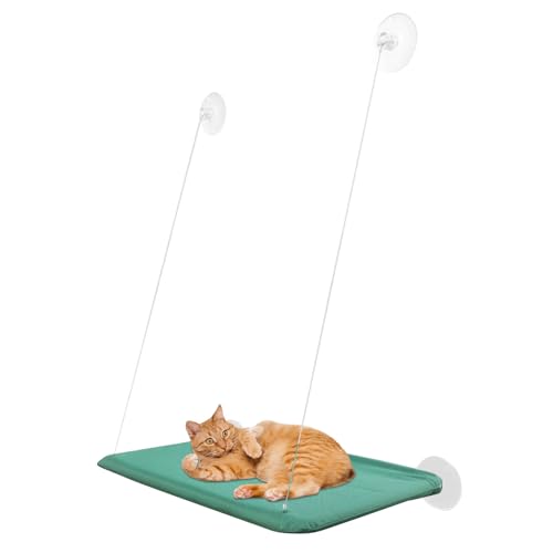 Window Seat for Cats, Heavy Duty Windowsill Perch, Comfortable Kittens Soft Resting Seat, Ideal for Indoor Pet Sleeping, Napping, 14.17x8.46x2.95 inches, Cream and Green Color Window Seat for Cats, Heavy Duty Windowsill Perch, Comfortable Kittens Soft Resting Seat, Ideal for Indoor Pet Sleeping, Napping, 14.17x8.46x2.95 inches, Cream and Green Color von Zqkimzi