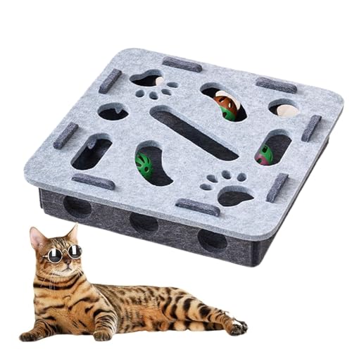 Zqkimzi Cat Puzzle Toy, Interactive Enrichment Box, Mind Game with Track Balls, Sensory Activity for Mental Stimulation, Boredom and Daily Exercise, 11.81x11.81x2.95 inches Zqkimzi Cat Puzzle Toy, Interactive Enrichment Box, Mind Game with Track Balls, Sensory Activity for Mental Stimulation, Boredom and Daily Exercise, 11.81x11.81x2.95 inches von Zqkimzi