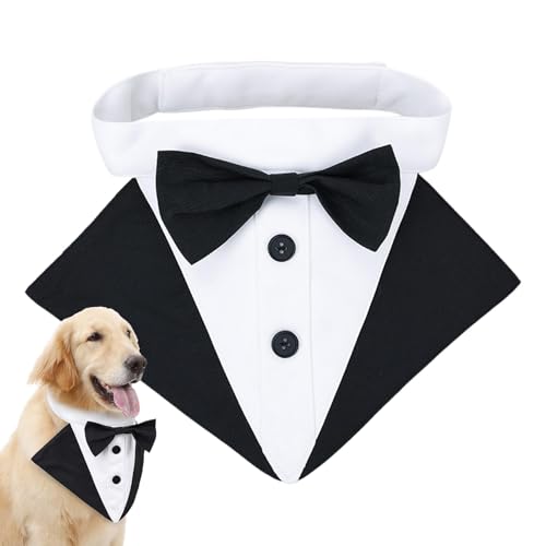 Zqkimzi Hunde- -Bandana, Hochzeits-Halstuch, Hundehalstücher mit Fliege, stilvolles Bandana-Halsband, bequemes Smokinggeschirr für kleine, mittelgroße und große Hunde von Zqkimzi