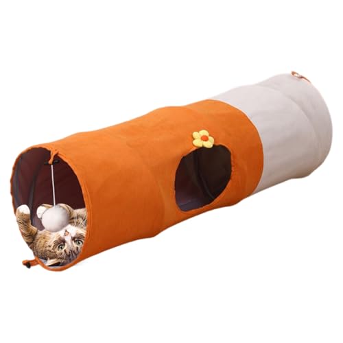 Zqkimzi Katzen-Spieltunnel | Klappbar Mit Ball Katzentunnel Und Röhren Spielzeug,Kratzfeste Interaktive Spielhöhle Für Wohnung Drinnen & Draußen Nutzung von Zqkimzi
