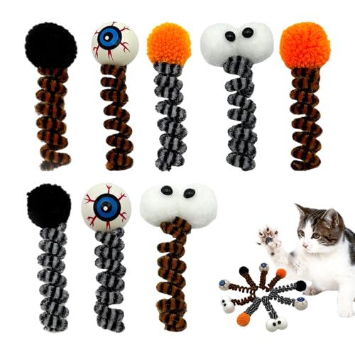 Zqkimzi Lustiges Halloween Katzenspielzeug | Interaktives Katzenspielzeug für Halloween,Spiel mit Federball 8er Set für Unterhaltung Drinnen Reisebegleitung Kätzchentraining Zuhause Zqkimzi Lustiges Halloween Katzenspielzeug | Interaktives Katzenspielzeug für Halloween,Spiel mit Federball 8er Set für Unterhaltung Drinnen Reisebegleitung Kätzchentraining Zuhause von Zqkimzi