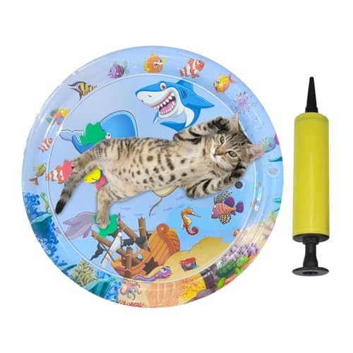 Zqkimzi Water Cats Mat, Sensory Bed Animal Design, Cooling Artifact with Thickened Inflatable Pad, Interactive Play Mats for Dogs, Enrichment Activity, Indoor and Outdoor Use, PVC, Blue Zqkimzi Water Cats Mat, Sensory Bed Animal Design, Cooling Artifact with Thickened Inflatable Pad, Interactive Play Mats for Dogs, Enrichment Activity, Indoor and Outdoor Use, PVC, Blue von Zqkimzi