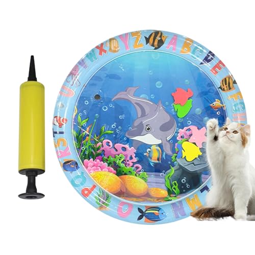 Zqkimzi Water Cats Mat, Sensory Bed Animal Design, Cooling Artifact with Thickened Inflatable Pad, Interactive Play Mats for Dogs, Enrichment Activity, Indoor and Outdoor Use, PVC, Blue Zqkimzi Water Cats Mat, Sensory Bed Animal Design, Cooling Artifact with Thickened Inflatable Pad, Interactive Play Mats for Dogs, Enrichment Activity, Indoor and Outdoor Use, PVC, Blue von Zqkimzi