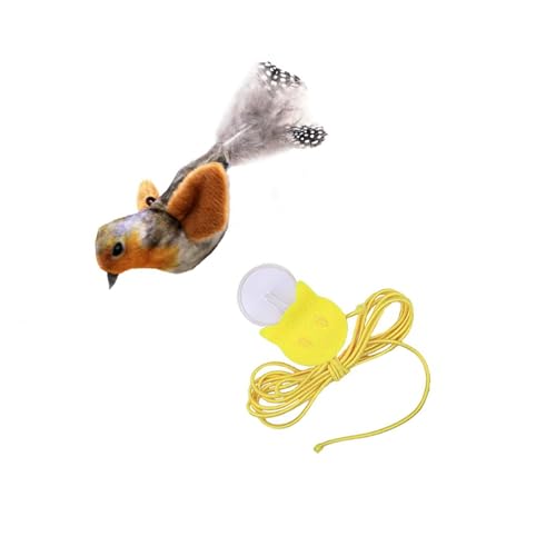 Zqxnt Katzen Vogelspielzeug Chirping Interactive Vogelspielzeug Necken Sparrow Lustige Übung Für Innenstadt Spiele Übung Wandmontage Katzen von Zqxnt