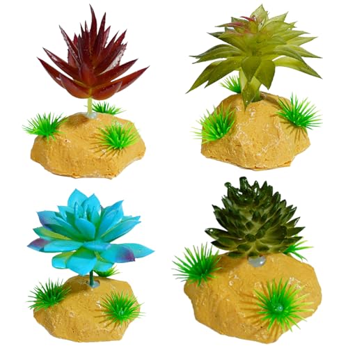 Zqxnt Reptilien Eckpflanze Blätter Terrarium Fischtanks Landschaftsgestaltete Dekoration Für Bärtige Drachen Eidechsen Künstliche Pflanzendekoration von Zqxnt