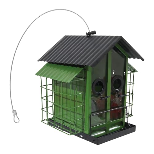Zqxnt Stabile Wetterfeste Vogelhäuschen Durabilität Metall Hanging Vogelfutterhäuer Hinterhof Vogelbeobachtung Durabilität Metall von Zqxnt