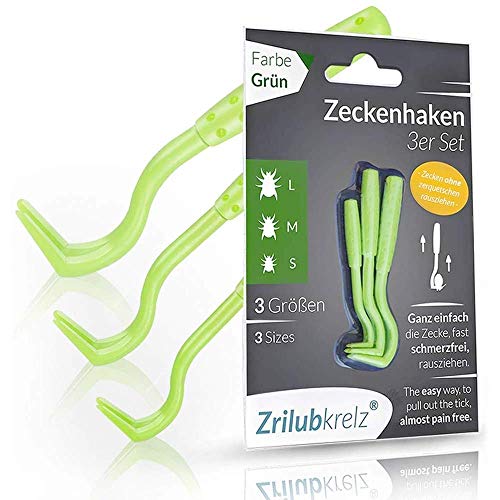 Zrilubkrelz® Zeckenzange Zeckenhaken Zeckenentferner | 3er Set Zeckenhebel | Premium Zeckenschutz für z.B. Hund, Katze, Pferd e.t.c. | Alternative zur Zeckenkarte, Zeckenmittel, Zeckenpinzette von Zrilubkrelz