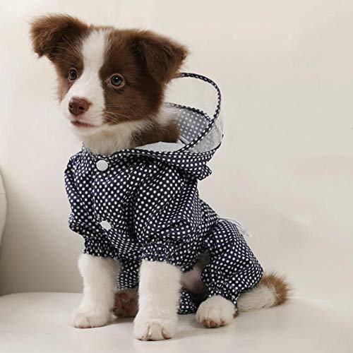 Zrong Einstellbare 1pc Polyester Hund Raincoat Wasserdicht Atmungsregenkleidung-Jacken-Kleid-Kleidung (Farbe : Blue, Size : L) von Zrong