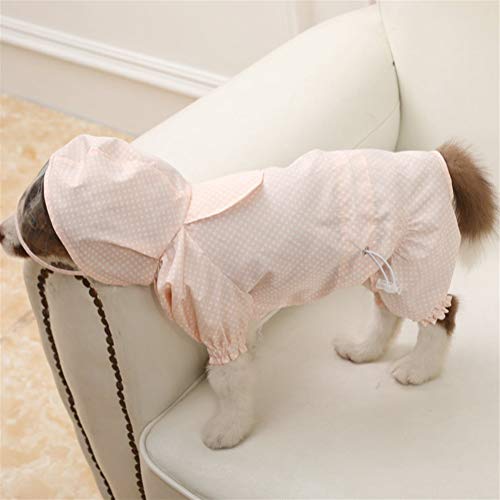 Zrong Einstellbare 1pc Polyester Hund Raincoat Wasserdicht Atmungsregenkleidung-Jacken-Kleid-Kleidung (Farbe : Pink, Size : L) von Zrong