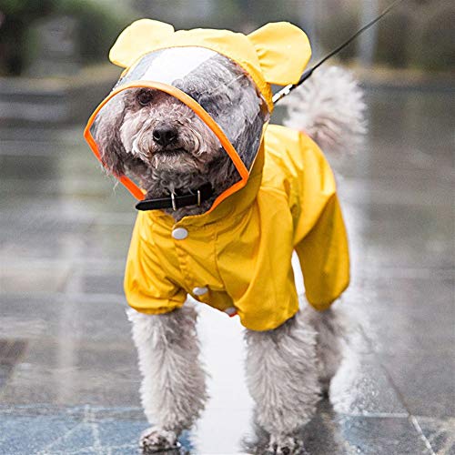 Zrong Neue Nette Hunde Raincoat Kleine Hundekleidung-Haustier-Kostüm-Hundewasserdichte Kleidung Karikatur-Form-Regen-Mantel (Farbe : Yellow, Size : L) von Zrong