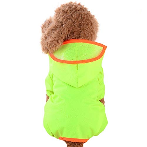 Zrong Wasserdichter Hunderegenmantel kleidet Welpen Regen-Mantel-Jacke mit Hut for Brim Spitz Pudel Hund Regen-Mantel for kleine Hunde (Farbe : Green, Size : L) von Zrong
