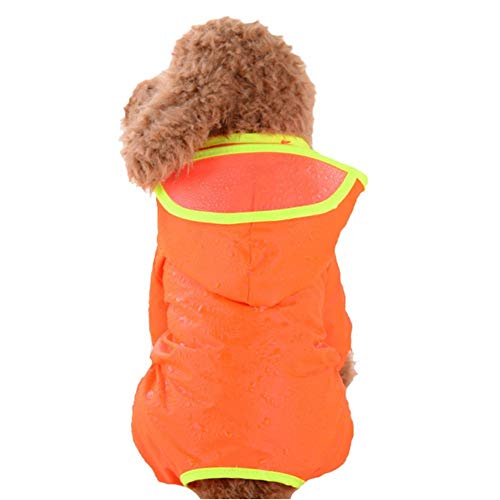 Zrong Wasserdichter Hunderegenmantel kleidet Welpen Regen-Mantel-Jacke mit Hut for Brim Spitz Pudel Hund Regen-Mantel for kleine Hunde (Farbe : Orange, Size : M) von Zrong