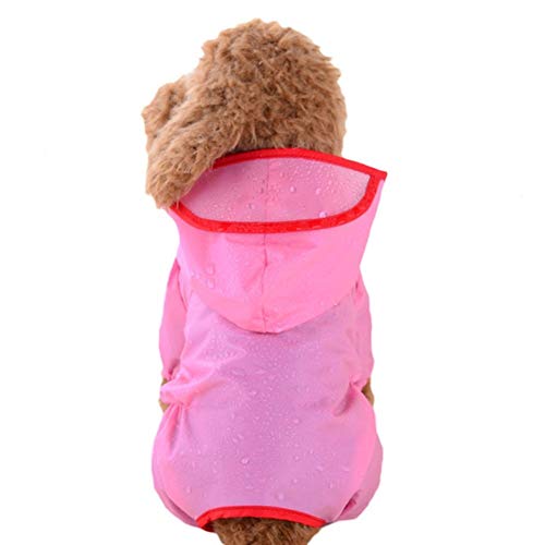 Zrong Wasserdichter Hunderegenmantel kleidet Welpen Regen-Mantel-Jacke mit Hut for Brim Spitz Pudel Hund Regen-Mantel for kleine Hunde (Farbe : Pink, Size : M) von Zrong