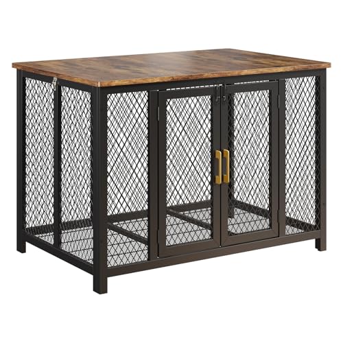 Hundekäfig Möbel, 118.5cm Hundebox für Zuhause, Holz Hundehütte Indoor Hundehaus 2 Türen Gitterbox Hund, Beistelltisch Hundekäfig Kleine, Mittelgroße und Große Hun, Rustikales Braun, 118.5x78x82.5 cm Hundekäfig Möbel, 118.5cm Hundebox für Zuhause, Holz Hundehütte Indoor Hundehaus 2 Türen Gitterbox Hund, Beistelltisch Hundekäfig Kleine, Mittelgroße und Große Hun, Rustikales Braun, 118.5x78x82.5 cm von Zstar