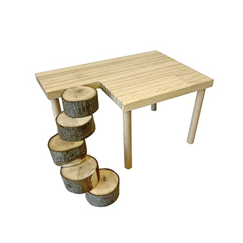 Zstar Hamsterplattform Holzhamster Kletterplattform Holzständer Regal für Hamster, Kleiner Haustierspielplatz Kletterzubehör Hamster Aktivität Plattform mit Leiter Hamster Käfig Zubehör von Zstar