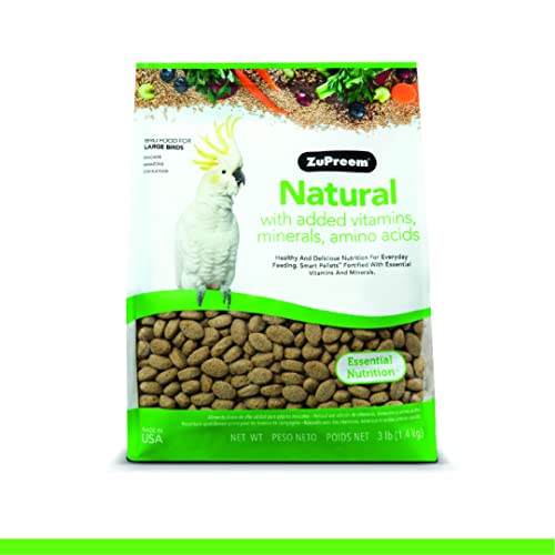 ZuPreem Natürliche Vogelpellets - Tägliches Vogelfutter für Amazon - Kakadu - Aras - Kernnahrung für große Vögel - Vitamine - Made in USA - Vogelpellets für große Vögel - Aras Futter - natürlicher von ZuPreem