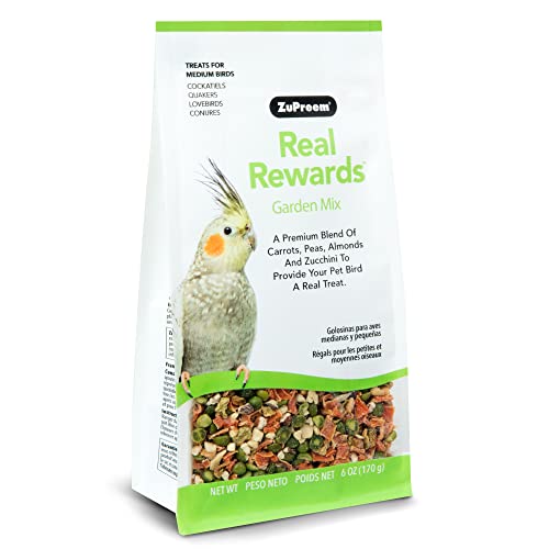 ZuPreem - Real Rewards Garden Mix Vogelfutter Leckerli Snacks | Belohnungsfutter für Unzertrennliche Nymphensittiche und andere Mittlere Ziervogelarten - 170 gr von ZuPreem