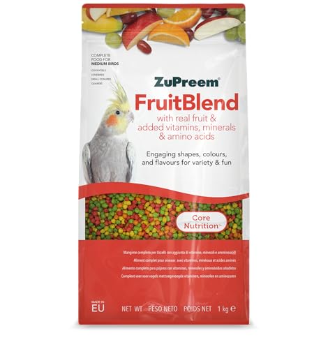 Zupreem Multifruchtfutter für Geflügel, Obst und Vitamine - Vogelfutter geeignet für Agapornis, NINFA-Kakadus, argentinische Cotorras und andere mittelgroße Vögel, 1 kg von ZuPreem