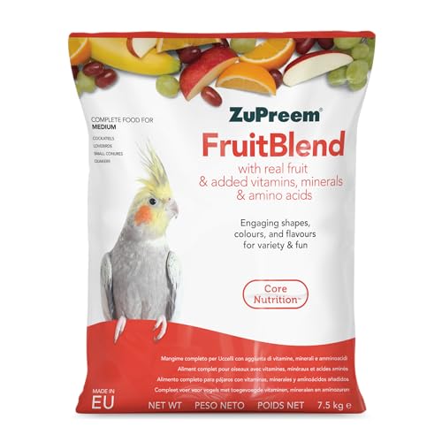 Zupreem Multifruchtfutter für Geflügel, Obst und Vitamine - Vogelfutter geeignet für Agapornis, NINFA-Kakadus, argentinische Cotorras und andere mittelgroße Vögel, 7,5 kg von ZuPreem