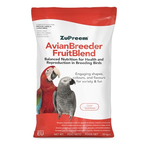 Zupreem Multifruits Breeder Futter für mittelgroße bis große Vögel, Futter für Vögel, geeignet für die Zucht von Cotorras, Papageien, Aras, Kakadus und Kakadus, 18 kg von ZuPreem
