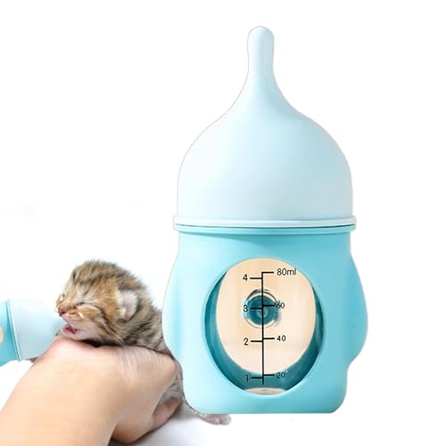 Stillflaschen für Welpen,Tierflaschen - Kätzchen-Futterflasche - Silikon-Nippel-Haustier-Futterflasche mit visueller Skala, Kleintier-Futterspender für Meerschweinchen von Zuasdvnk