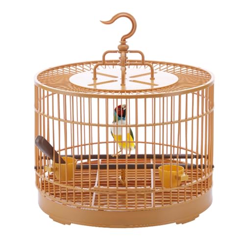 Vogelkäfig aus Kunststoff, hochfest, zum Aufhängen, kleiner Käfig mit Futternapf und Tränke, Schaukel, 30 x 33,5 cm von Zuasdvnk