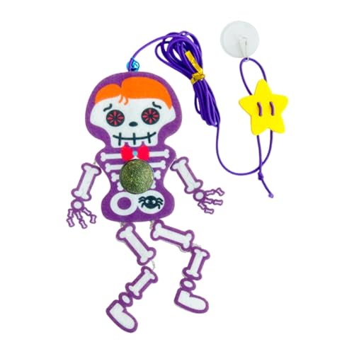 Zuasdvnk Dangling Cat Interactive Toy - Halloween Skelett Katze Katzenminze Spielzeug mit Cartoon Glocke | Indoor Katzen Kätzchen Spielen Mentale Übung Spielzeug für Wohnzimmer, Schlafzimmer Zuasdvnk Dangling Cat Interactive Toy - Halloween Skelett Katze Katzenminze Spielzeug mit Cartoon Glocke | Indoor Katzen Kätzchen Spielen Mentale Übung Spielzeug für Wohnzimmer, Schlafzimmer von Zuasdvnk