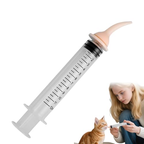 Zuasdvnk Hunde-Pillen-Shooter – 12 ml Hunde-Pillen-Pillen-Druckknopf, Haustierbedarf, Nippelöffnung, Futterspender für Kätzchen, Welpen, Reisen, postoperatives Zuhause, flüssiges Fütterungswasser von Zuasdvnk