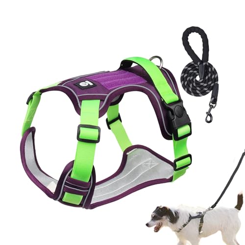 Zuasdvnk Hundegeschirr Set - Bequemes Reflektierendes Hundegeschirr Verstellbares Hundegeschirr | Hunde Brustgeschirr Hund Zuggeschirr mit Seil für Spaziergang Joggen Wandern Zuasdvnk Hundegeschirr Set - Bequemes Reflektierendes Hundegeschirr Verstellbares Hundegeschirr | Hunde Brustgeschirr Hund Zuggeschirr mit Seil für Spaziergang Joggen Wandern von Zuasdvnk