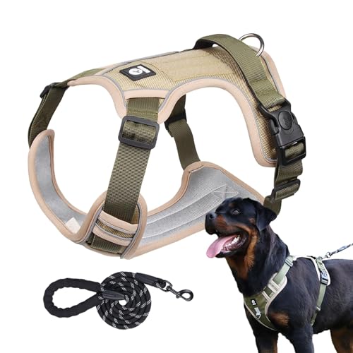 Zuasdvnk Hundegeschirr für Große Hunde - Atmungsaktiv Reflektierend Hundegeschirr Einstellbar Hunde Geschirr - Hunde Zuggeschirr Dog Harness Collar Set mit Polsterung für Outdoor Aktivitäten Zuasdvnk Hundegeschirr für Große Hunde - Atmungsaktiv Reflektierend Hundegeschirr Einstellbar Hunde Geschirr - Hunde Zuggeschirr Dog Harness Collar Set mit Polsterung für Outdoor Aktivitäten von Zuasdvnk